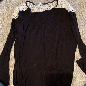 Black Long sleeve shirt with lace